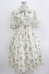 Melody BasKet / 植物図鑑ボウタイワンピース M アイボリー H-26-03-22-013-LO-OP-KB-ZH