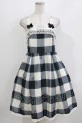 Melody BasKet / Melody Block Checkジャンパースカート  ブラック H-26-03-22-015-LO-OP-KB-ZH