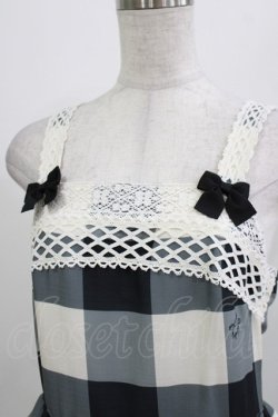 画像4: Melody BasKet / Melody Block Checkジャンパースカート  ブラック H-26-03-22-015-LO-OP-KB-ZH