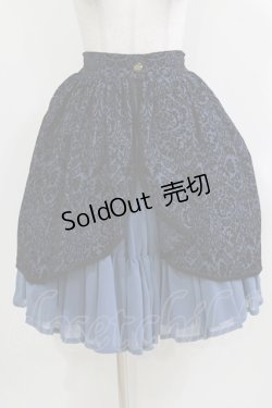 画像1: EXCENTRIQUE / フロッキーダブルスカート  ブラック×ネイビー H-26-03-22-016-EL-SK-KB-ZH