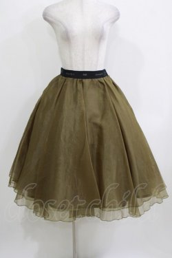 画像1: elements,H / オーガンジーフレアスカート  カーキ H-26-03-22-003-PU-SK-KB-ZH