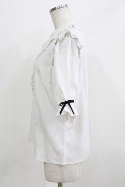 画像2: DearMyLove / 3連ビジューレースフリルブラウス L オフ H-26-03-23-028-EL-BL-NS-ZH