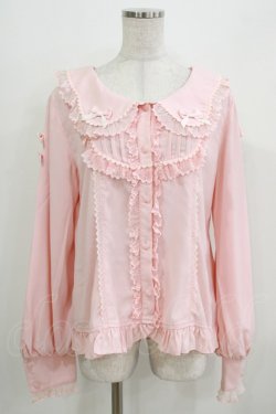 画像1: Jxiu Fang（海外ロリータブランド） / ヨーク切替ブラウス L ピンク H-26-03-23-033-PU-BL-NS-ZH