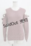 axes femme / 袖レースアップデザインニット M ピンク H-26-03-23-036-AX-TO-NS-ZH