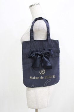 画像1: Maison de FLEUR / 2Wayリボンバッグ/MOOK本付録  ネイビー H-26-03-23-037-LO-BG-NS-ZH