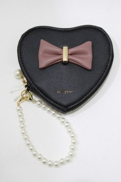 画像1: m petit by misako / AMハートガタミニコイン  ブラック/ピンク H-26-03-23-055-LO-ZA-NS-ZH