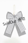 m petit by misako / ギンガムチェックリボンバッグチャーム  ブラック H-26-03-23-060-LO-ZA-NS-ZH