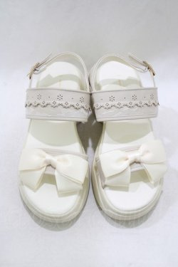 画像1: m petit by misako / AMリボンスニーカーサンダル LL アイボリー H-26-03-23-078-LO-SH-NS-ZH