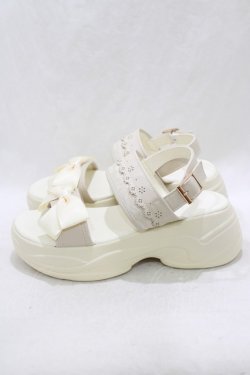 画像2: m petit by misako / AMリボンスニーカーサンダル LL アイボリー H-26-03-23-078-LO-SH-NS-ZH