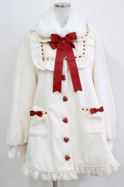 画像1: To Alice / いちごホイップヨーク切り替えコート S オフ/レッド H-26-03-23-017-LO-CO-NS-ZH