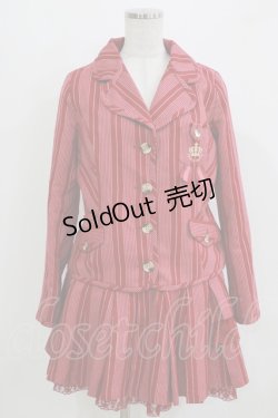 画像1: Angelic Pretty / Chelseaレジメンジャケット+Chelseaレジメンスカート Free ワイン H-26-03-23-018-AP-OP-NS-ZH