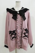 DearMyLove / ハートレースリボンセーラー裏毛チュニックブルゾン M~L ピンク/ブラック H-26-03-23-019-EL-TO-NS-ZH