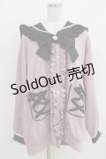 DearMyLove / ハートレースリボンセーラー裏毛チュニックブルゾン M~L ピンク/ブラック H-26-03-23-019-EL-TO-NS-ZH
