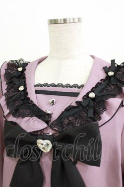 画像4: DearMyLove / ハートリボンたっぷりフリルセーラーブラウス L パープル/ブラック H-26-03-23-027-EL-BL-NS-ZH