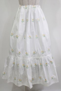 画像1: Jane Marple Dans Le Salon / ダンデライオンエンブロイダリートレーンスカート  オフホワイト H-26-03-24-025-JM-SK-KB-ZH
