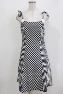 画像1: MILK / ギンガムマーガレットワンピース  ブラック H-26-03-24-027-ML-OP-KB-ZH
