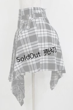 画像2: PEACE NOW / イレギュラーチェックスカート  ブラック H-26-03-24-031-PU-SK-KB-ZH