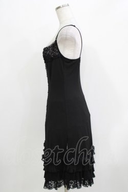 画像2: Ozz oneste / レースフリルインナーキャミワンピース  ブラック H-26-03-24-033-OO-OP-KB-ZH