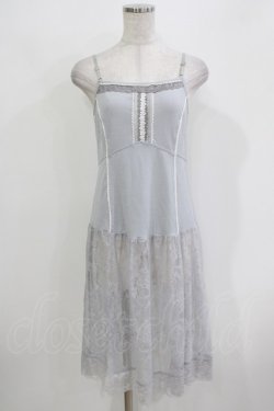 画像1: OZZ ANGELO / レース切替キャミワンピース  グレー H-26-03-24-034-OO-OP-KB-ZH