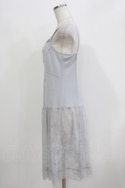 画像2: OZZ ANGELO / レース切替キャミワンピース  グレー H-26-03-24-034-OO-OP-KB-ZH