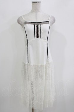 画像1: OZZ ANGELO / レース切替キャミワンピース  オフホワイト H-26-03-24-035-OO-OP-KB-ZH