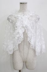画像1: MARBLE / レースフリルケープ  ホワイト H-26-03-24-038-GO-JA-KB-ZH (1)