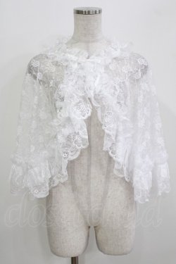 画像1: MARBLE / レースフリルケープ  ホワイト H-26-03-24-038-GO-JA-KB-ZH