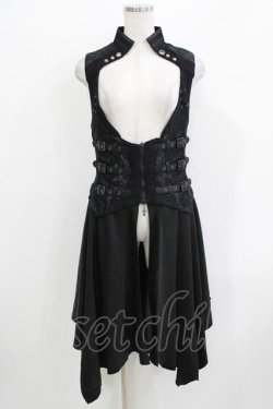 画像1: Ozz Croce / オーバー付きベスト  ブラック H-26-03-24-040-OO-TO-KB-ZH