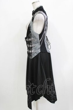 画像2: Ozz Croce / オーバー付きベスト  ブラック×シルバー H-26-03-24-043-OO-TO-KB-ZH