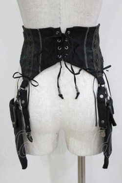 画像3: Ozz oneste / ポケットフラップコルセット風ベルト  ブラック H-26-03-24-044-OO-ZA-KB-ZH