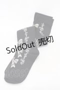Innocent World / ローズリボンオーバーニーソックス  ブラック H-26-03-24-1001-IW-ZA-NS-ZH