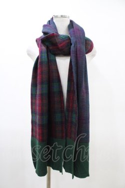 画像1: JESUS DIAMANTE / スコティッシュロココ・ロングマフラー  グリーン H-26-03-24-1004-JE-ZA-NS-ZH