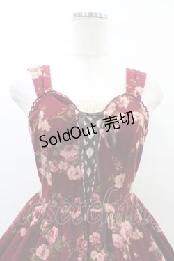 画像4: Victorian maiden / ローズコールレースアップジャンパースカート Free ボルドー H-26-03-24-1025-CL-OP-NS-ZH