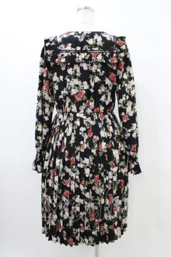 画像2: axes femme / 花柄プリーツワンピース M ブラック H-26-03-24-1029-AX-OP-NS-ZH