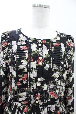 画像3: axes femme / 花柄プリーツワンピース M ブラック H-26-03-24-1029-AX-OP-NS-ZH