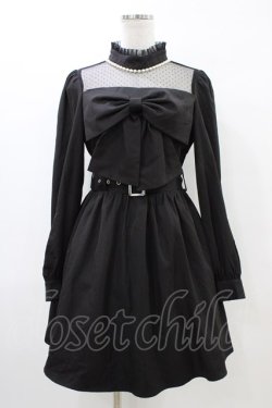 画像1: Ank Rouge / Bigリボンワンピース M ブラック H-26-03-24-1031-CA-OP-NS-ZH