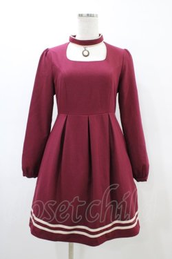 画像1: an another angelus / カメオ付きワンピース Free Bordeaux H-26-03-24-1033-CA-OP-NS-ZH