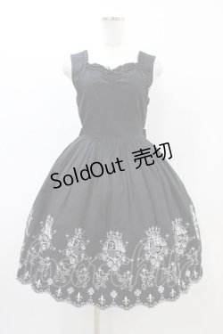 画像1: Innocent World / エンブレム刺繍ジャンパースカート Free ブラック H-26-03-24-1035-IW-OP-NS-ZH