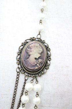 画像1: metamorphose / カメオネックレス (2連パール)  ブラウン H-26-03-24-1006-ME-AC-NS-ZH