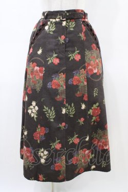 画像1: axes femme / バスケットブーケ柄スカート M ブラウン H-26-03-24-1043-AX-SK-NS-ZH