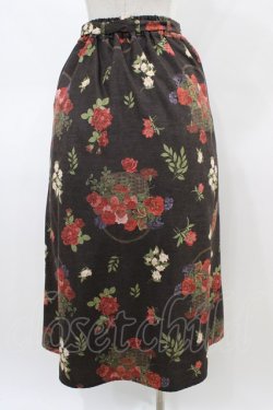 画像2: axes femme / バスケットブーケ柄スカート M ブラウン H-26-03-24-1043-AX-SK-NS-ZH