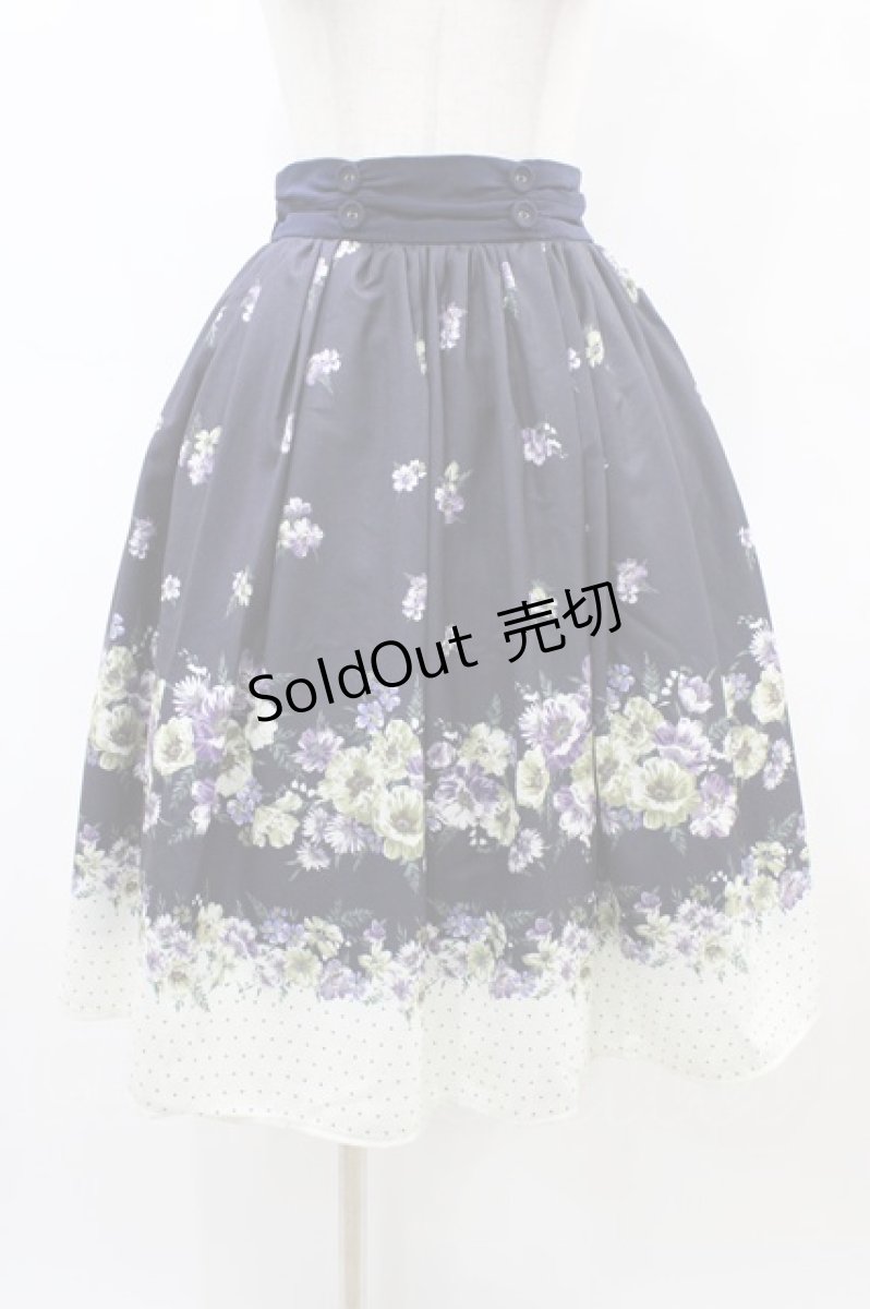 画像1: axes femme / 花柄×ドットスカート M ネイビー H-26-03-24-1044-AX-SK-NS-ZH (1)