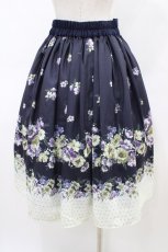 画像2: axes femme / 花柄×ドットスカート M ネイビー H-26-03-24-1044-AX-SK-NS-ZH (2)