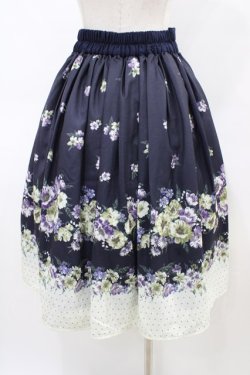 画像2: axes femme / 花柄×ドットスカート M ネイビー H-26-03-24-1044-AX-SK-NS-ZH