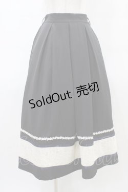 画像1: axes femme / バイカラープリーツスカート M ブラック H-26-03-24-1045-AX-SK-NS-ZH