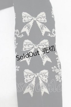 画像2: Innocent World / ローズリボンオーバーニーソックス  ブラック H-26-03-24-1001-IW-ZA-NS-ZH