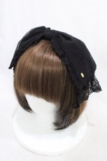 画像1: Angelic Pretty / DotチュールRibbonカチューシャ  ブラック H-26-03-24-1008-AP-AC-NS-ZH (1)