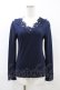 画像1: axes femme / 花レースVネックインナー M ネイビー H-26-03-24-1062-AX-TO-NS-ZH (1)