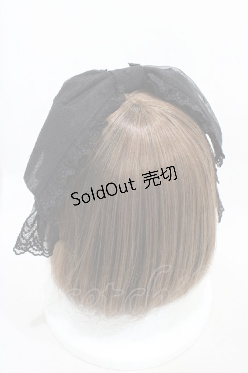 画像2: Angelic Pretty / DotチュールRibbonカチューシャ  ブラック H-26-03-24-1008-AP-AC-NS-ZH (2)