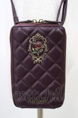 画像3: axes femme / ローズモチーフポシェット  ワイン H-26-03-24-1012-AX-BG-NS-ZH